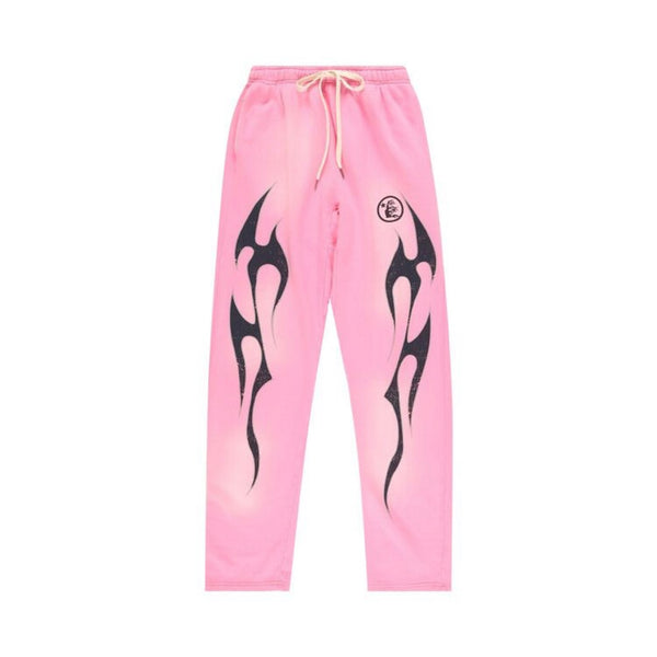 Hellstar Flame Sweatpants 'Pink/ Black'