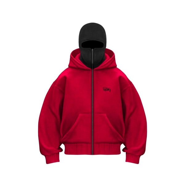 DOUBLE HOODED ZIP-UP HOODIE